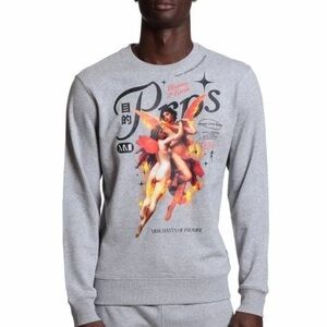 PRPS Gray Crewneck Clementine Angel Graphic Sweatshirt
